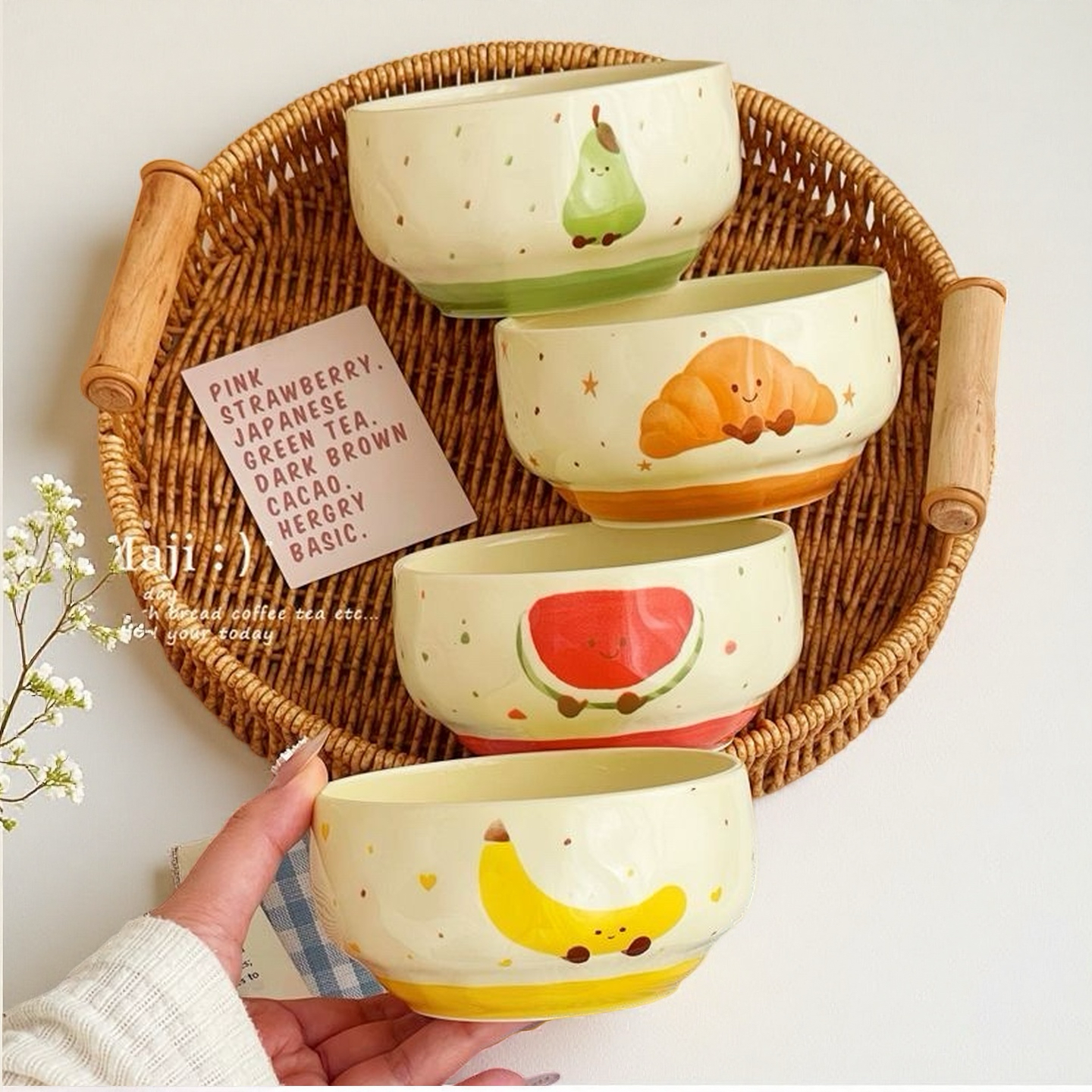 可爱水果可颂餐具2025新款陶瓷饭碗个人专用米饭碗家用儿童酸奶碗,餐饮具,碗,淘宝优惠券,粉丝福利购,淘宝优惠卷