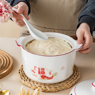 陶瓷猪油油罐双耳辣子家用厨房耐高温调料瓶辣椒食品级油泼喷油壶