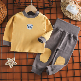 幼儿线衣 秋冬宝宝加厚秋衣秋裤 300克舒绒无骨婴儿高腰护肚裤 套装