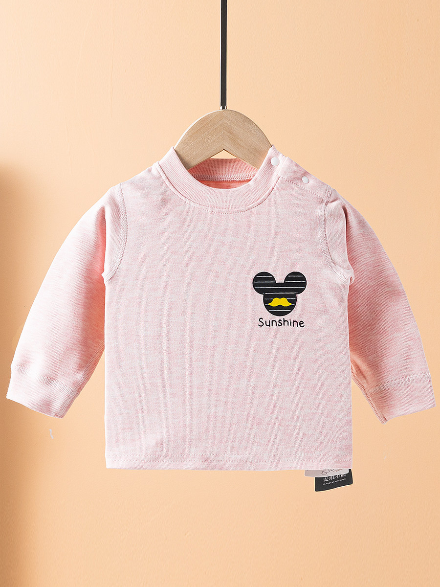 뼈없는  면화 가을 옷  컴포트 벨벳 싱글 피스 탑 베이비 바닥 셔츠 풀오버 스레드 순수 코튼 가을