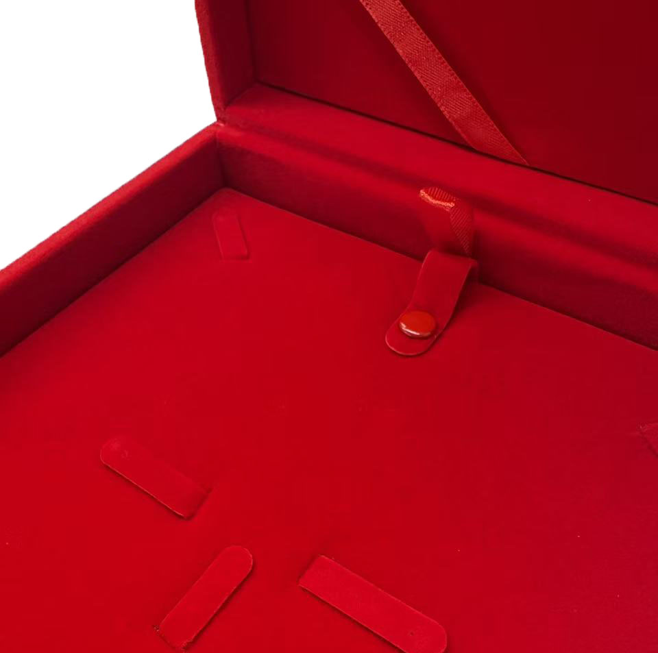 锦布刺绣高档大牌首饰盒婚庆订婚黄金大项链礼盒套装珠宝首饰盒子