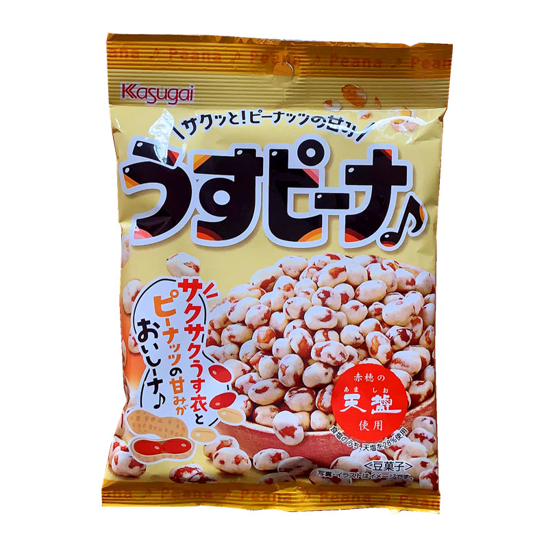 日本进口零食品春日井咸味膨化花生仁花生豆袋装膨化花生米