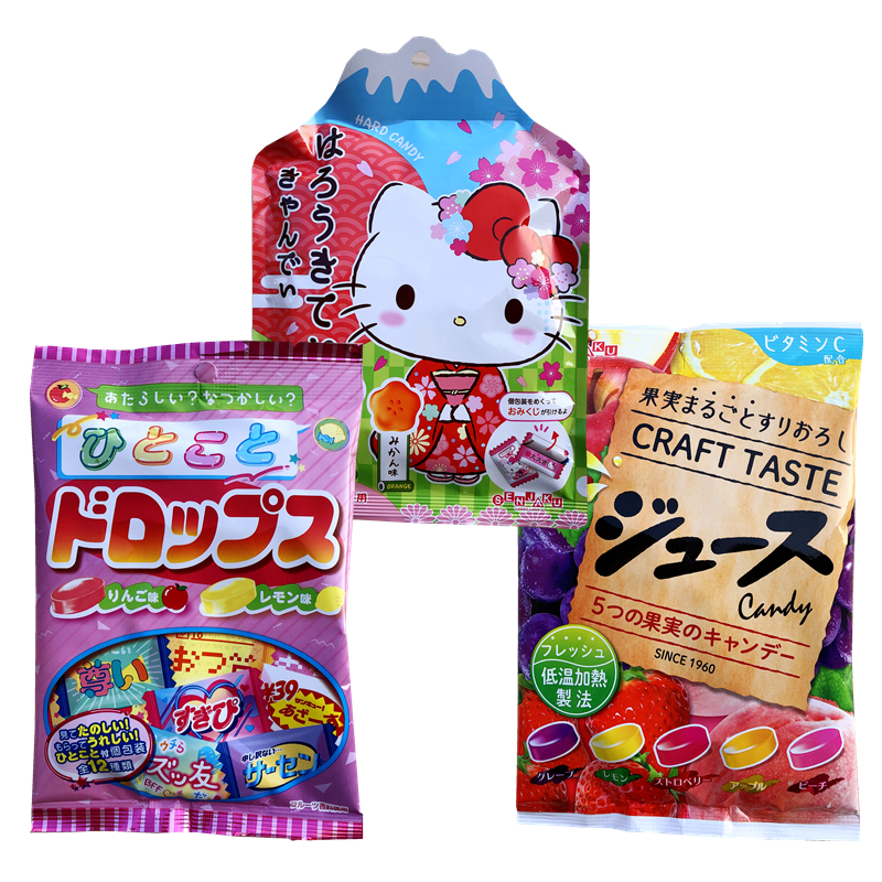 日本进口零食品 扇雀凯蒂猫果汁糖缤纷什锦水果味苹果柠檬味