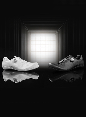 Santic森地客 碳纤维底公路锁鞋竞技单车鞋专业白色骑行鞋男无尽