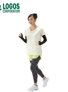 logos防晒夏季袖套冰丝套袖女手袖冰感防紫外线防滑手套护臂套袖