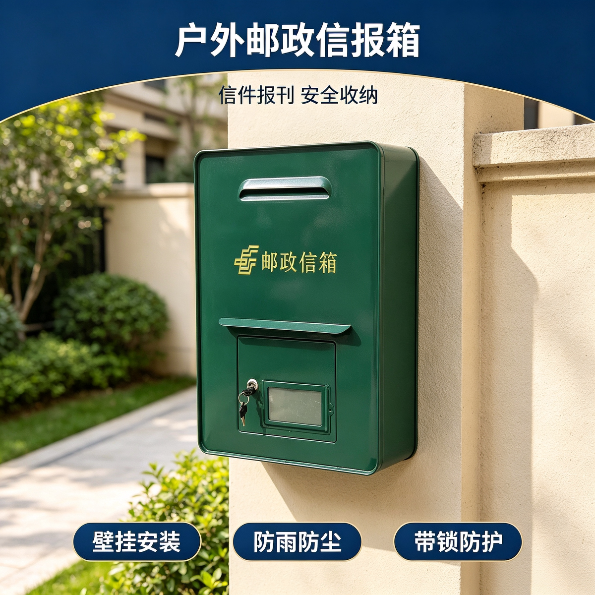 创意信箱室外别墅防雨家用信报箱挂墙创意壁挂式大号复古邮箱邮筒图片
