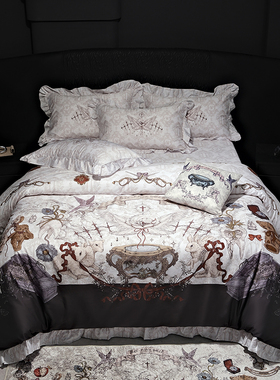 共生Doll哥特风甜酷Lolita全棉四件套100支双股（230x98）磨毛