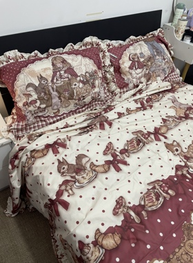 小红帽少女心童话风卡通印全棉真100支贡缎洛丽塔床上四件套