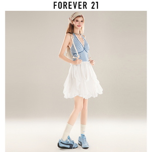 Forever 芭蕾风蛋糕裙高腰甜美蓬蓬裙 21白色蕾丝短裙女夏季 新款