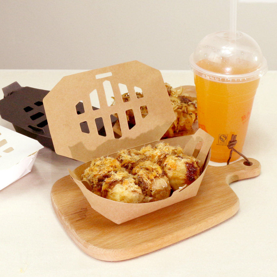 章鱼丸子盒子章鱼丸子盒章鱼小丸子纸盒章鱼烧盒6粒装可定做