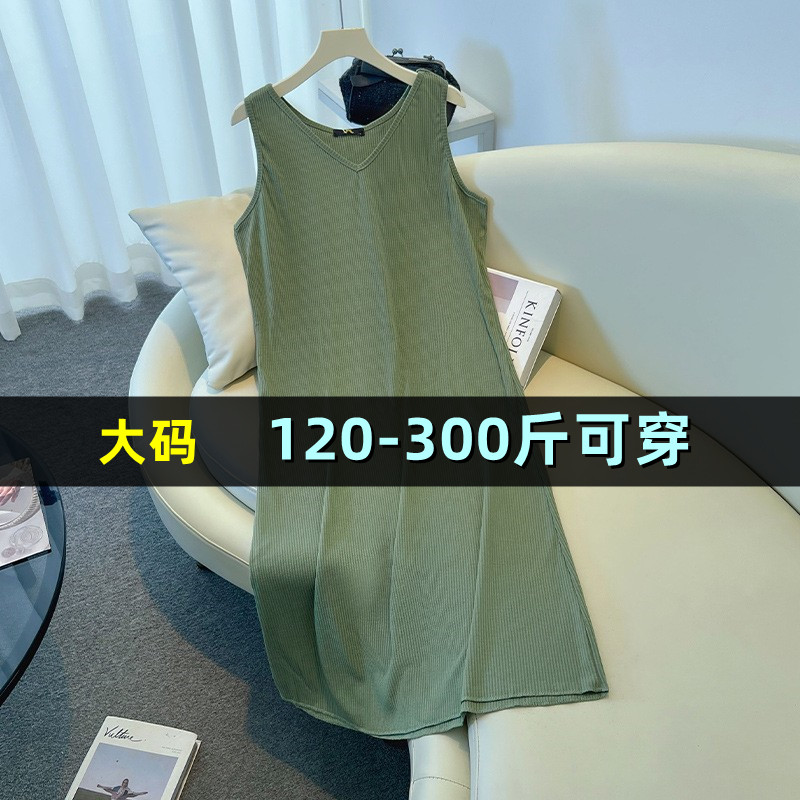 无袖针织宽松背心连衣裙夏新