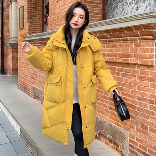 特大码女装中长款羽绒服女冬胖mm200斤过膝宽松300加肥白鸭绒外套