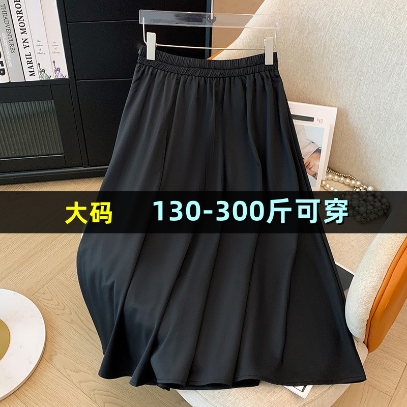 300斤特大码女装西装半身裙胖mmA字百褶裙200修身高腰加肥中长裙