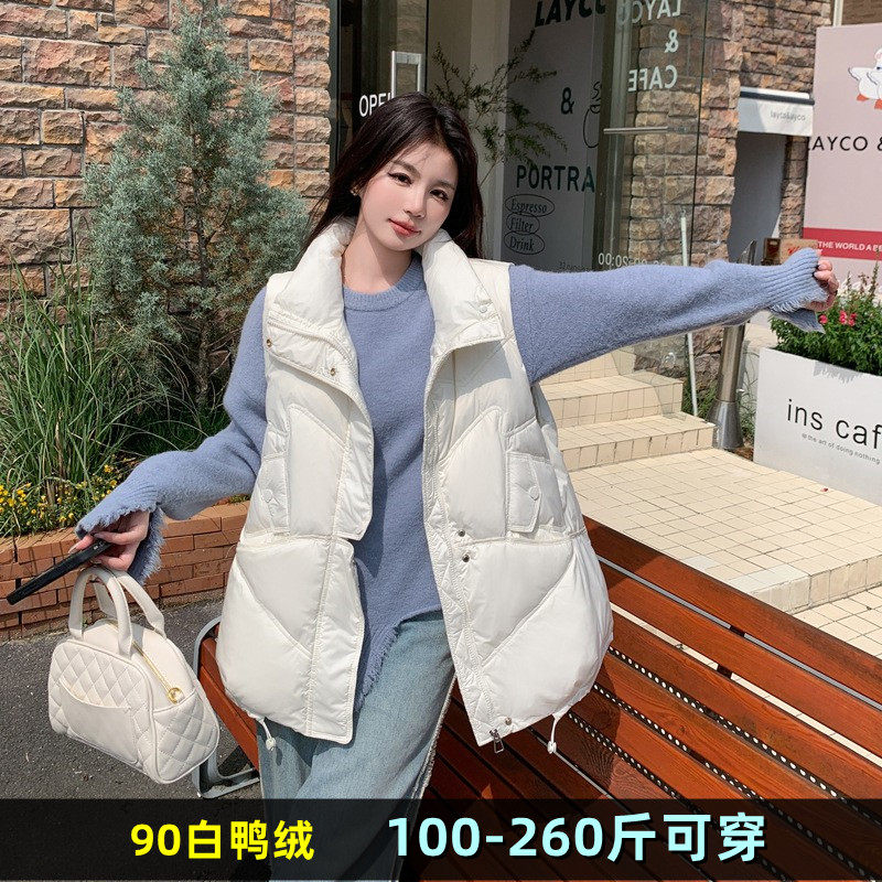 大码女装轻薄羽绒服马甲女冬季