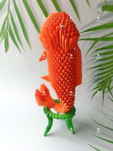 晋升锦鲤创意礼物学生手工作业客厅摆件立体折纸三角插折纸材料包