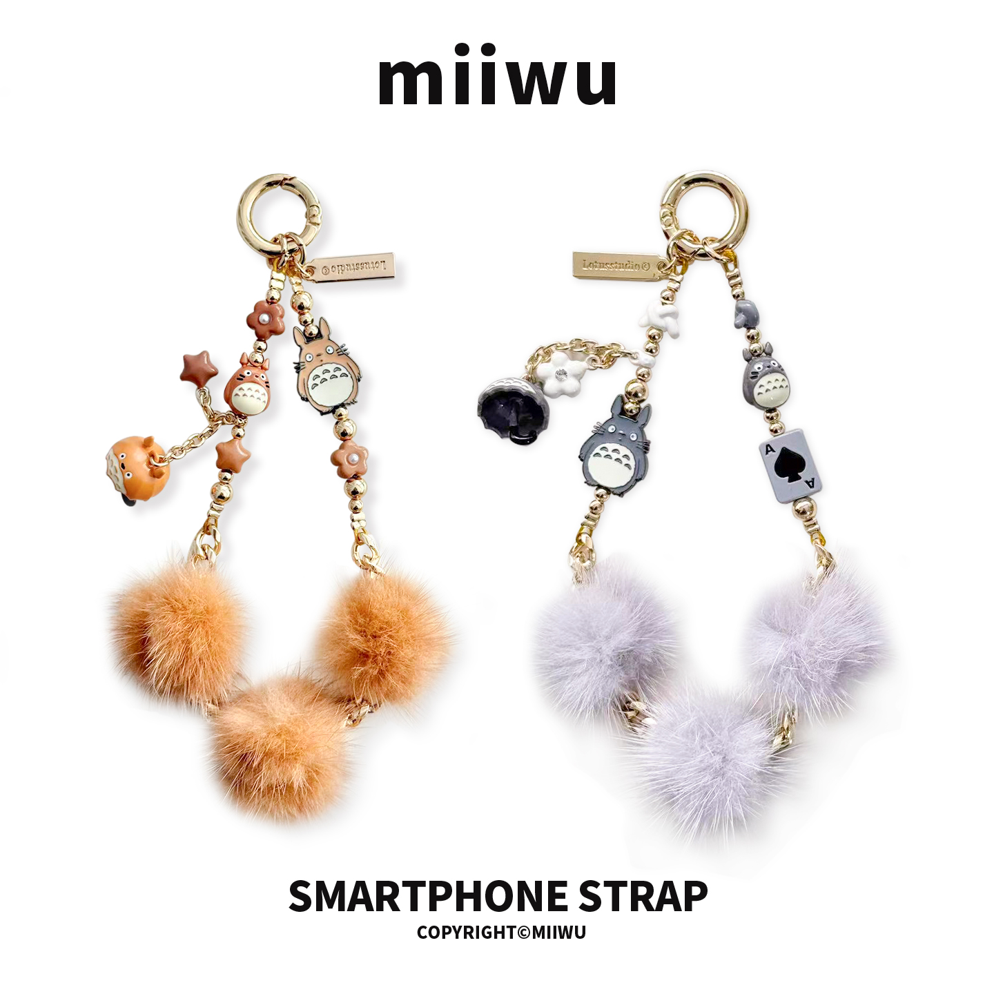 可爱龙猫手机壳挂绳挂件