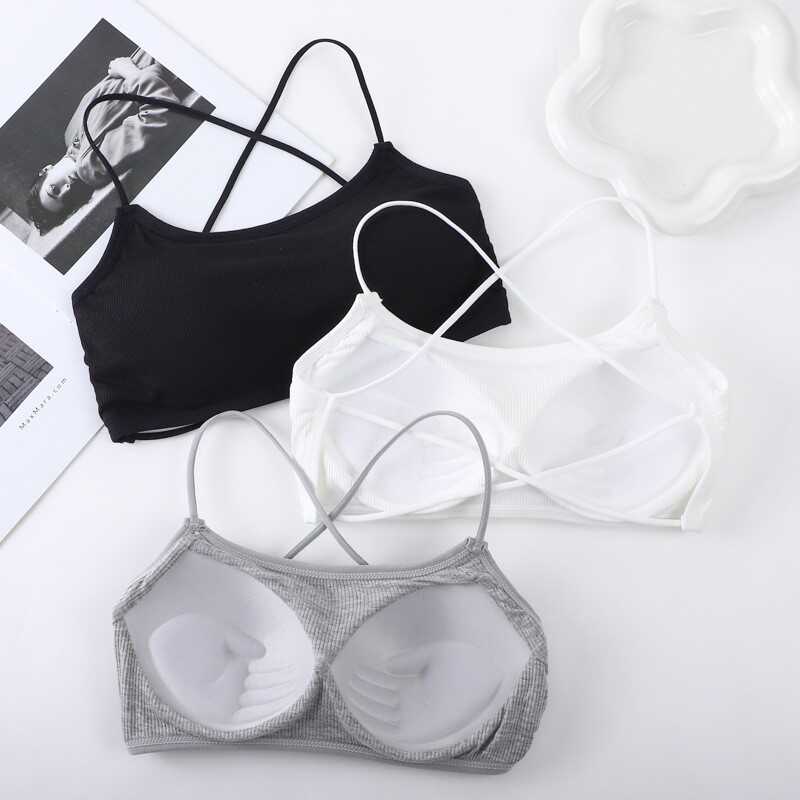 无钢圈美背一体式吊带内衣棉质