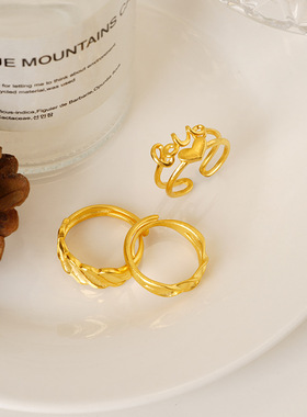 新品沙金女款戒指简约越南