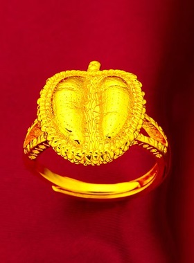 铜合金榴你一生莲你一世戒指女