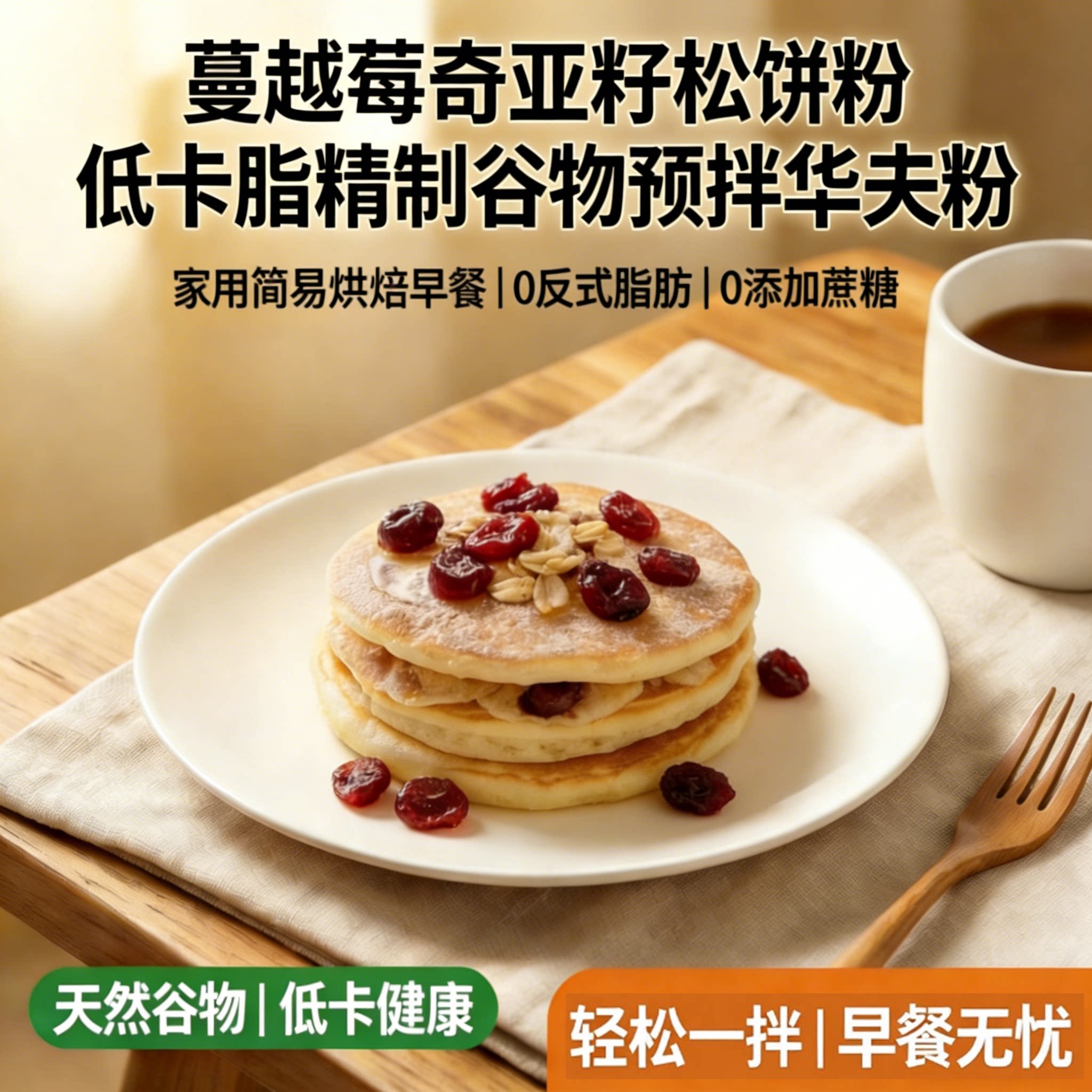 森觅食堂蔓越莓奇亚籽无糖松饼粉图片