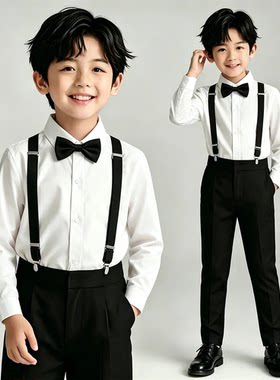 国庆男童礼服套装白衬衫合唱演出服帅气儿童幼儿园毕业照表演服装