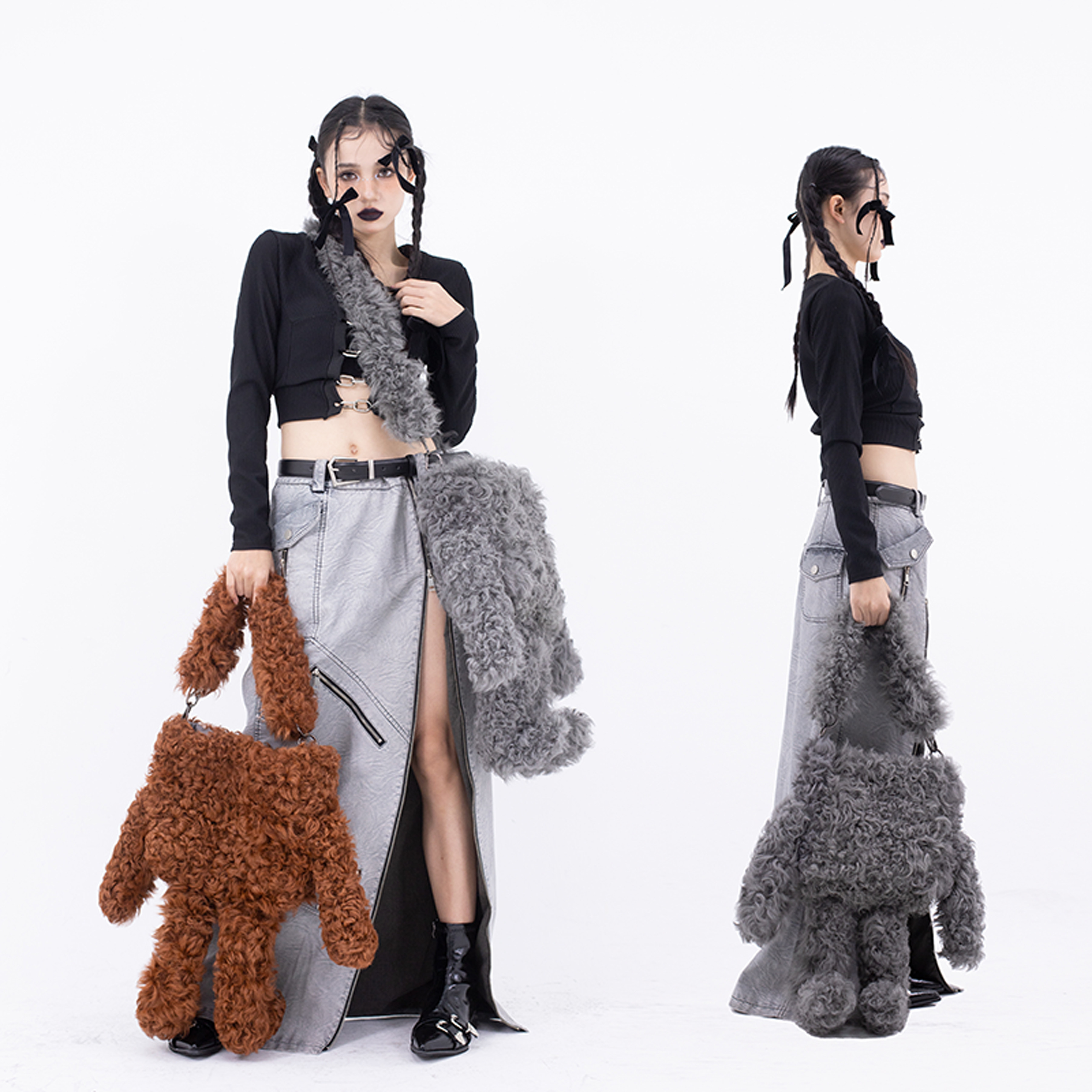 CICADA斜跨毛绒大容量可爱女包