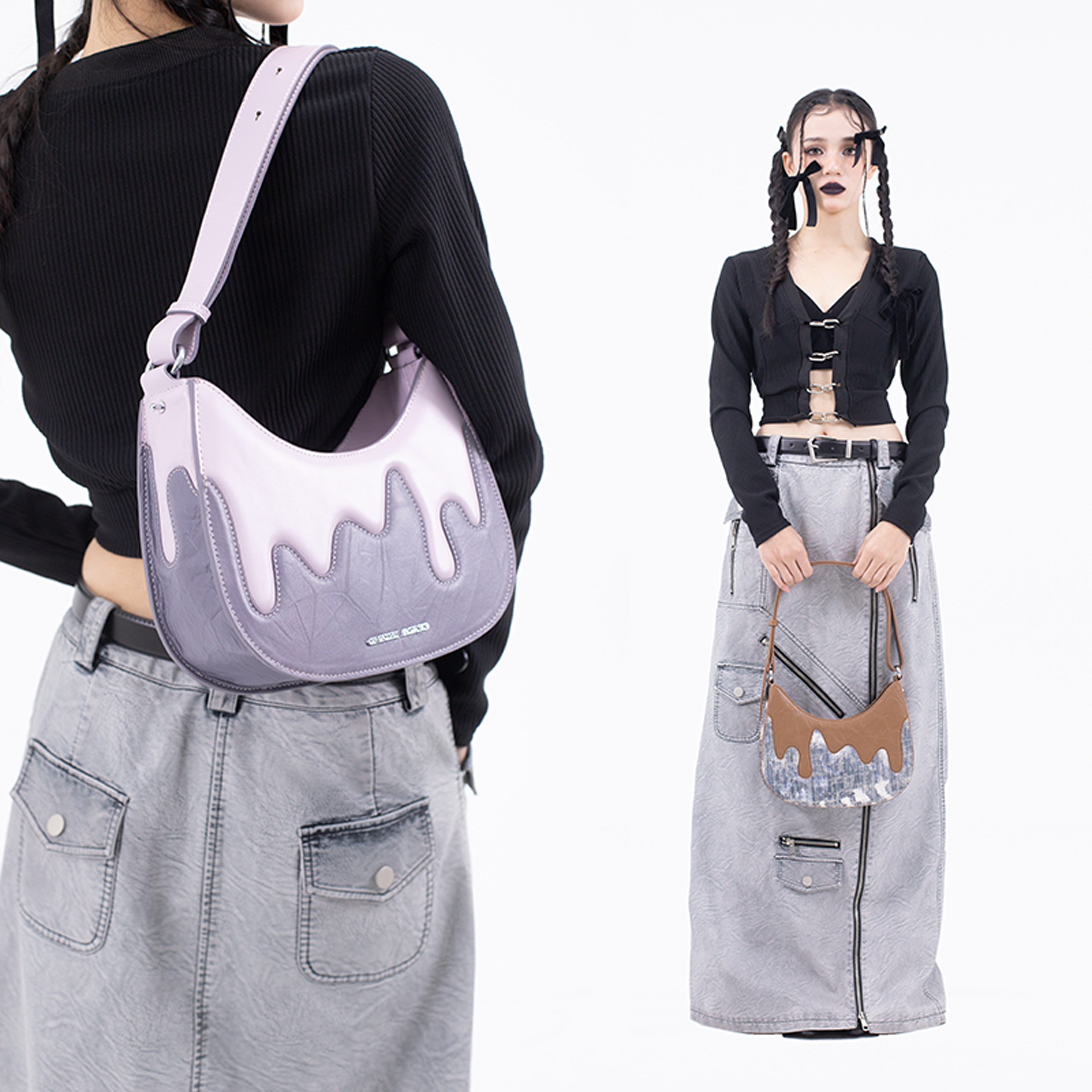 cicadalsland原创真皮新月包