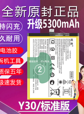 适用于VIVO Y30电池原装V2036A升级高容量B-O5手机V2034A内置电板