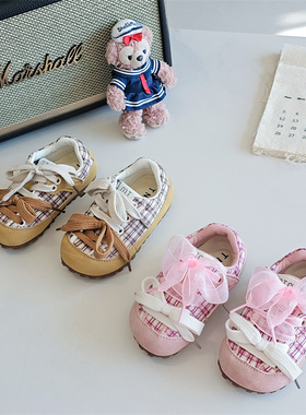 61619童鞋2026春韩版男女童双鞋带休闲鞋德训鞋运动鞋阿甘鞋小童