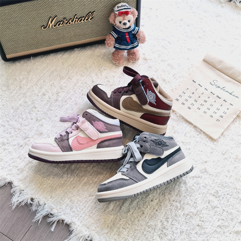 9901童鞋2025冬款男女童撞色空军