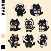 冬日黑猫刺绣黑色补丁布贴无痕修复自粘羽绒服衣服破洞高级修补贴