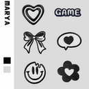 黑白色小号刺绣补丁贴字母徽章布贴羽绒服衣服裤 t恤修补破洞缝纫