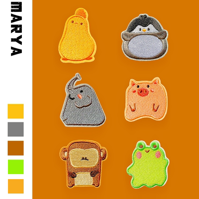 卡通动物布贴衣服鞋子自粘刺绣贴补丁贴修补破洞装饰贴补衣粘贴