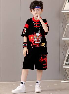 汉服男童短袖T恤夏季唐装5