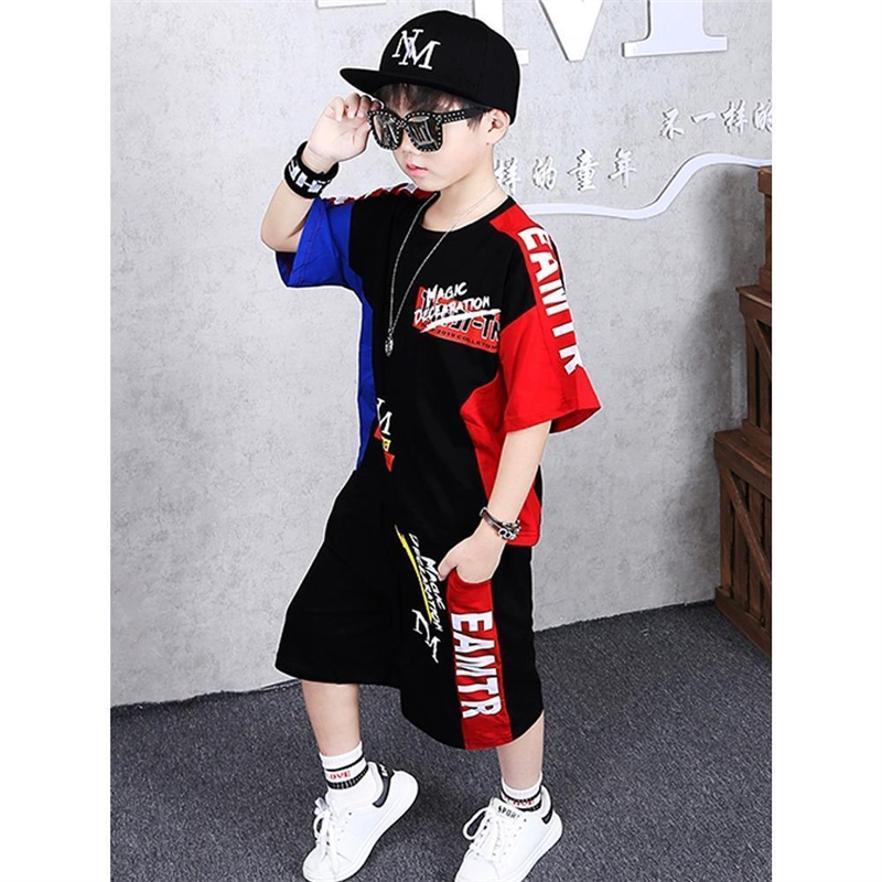 男童运动T恤10夏天8衣服夏装9中大童6短袖短裤两件套7儿童装12岁