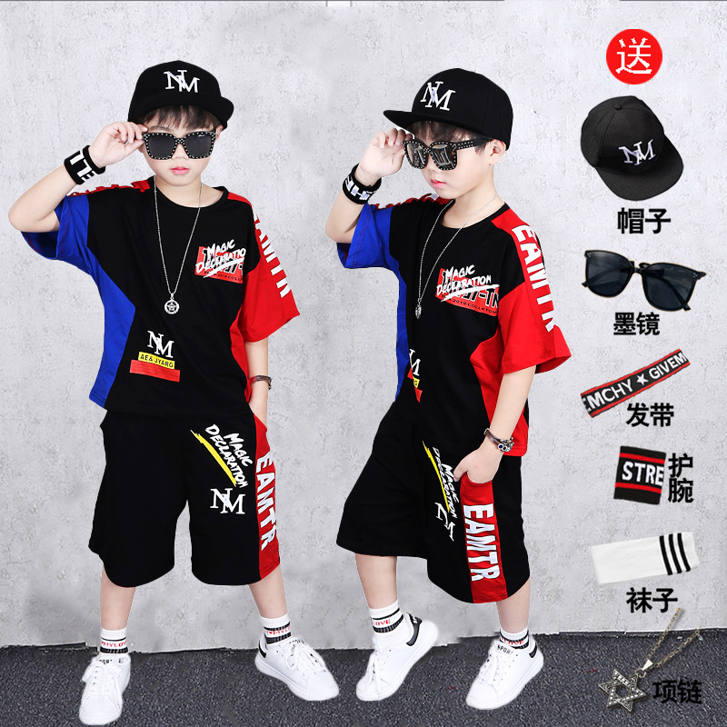 男童运动套装10夏天8衣服夏装9中大童6短袖短裤两件套7儿童装12岁