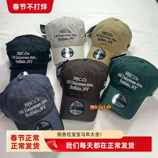 韩国Newera棒球帽正品字母刺绣软顶帽子920男女情侣同款鸭舌帽潮