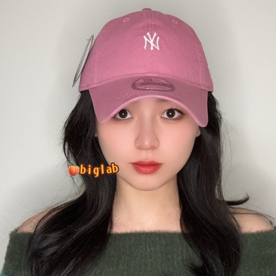 韩国newera新款粉色棒球帽940女生小标NY帽子百搭休闲弯檐鸭舌帽