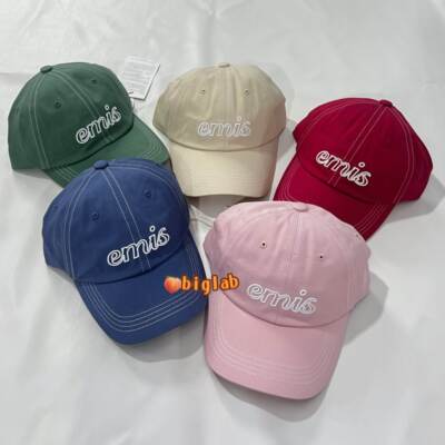韩国正品emis新款手写体镂空logo棒球帽男女同款鸭舌帽学生情侣帽