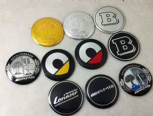 适用轮毂盖贴标 劳伦斯巴博斯TRD车标贴56MM AMG轮盖贴 改装贴