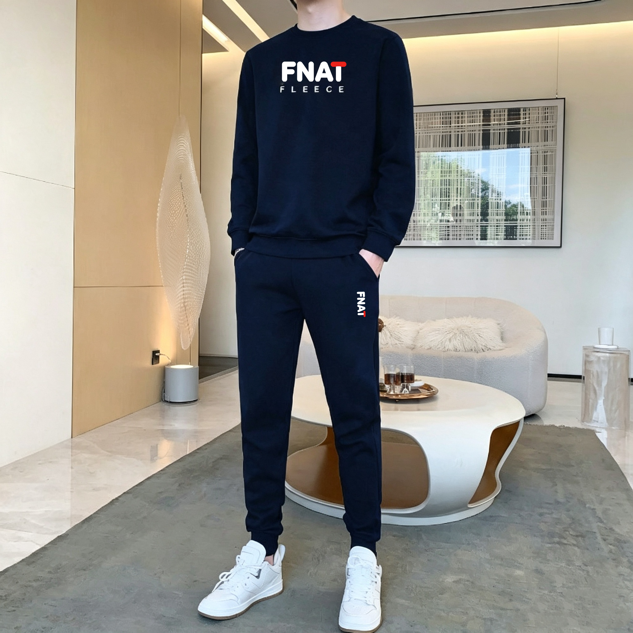 品牌运动服套装男女2026春秋款圆领卫衣卫裤休闲二件套冬季加绒款