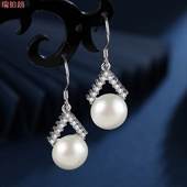 瑞铂朗新款 珍珠耳坠耳饰显瘦珍珠耳环日韩女耳钉现货