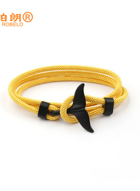 米兰线海洋系列鲸鱼尾情侣红手绳