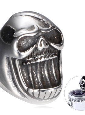 原创设计风酒吧鬼头饰品戒指