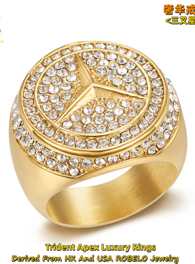 ROBELO满钻三叉星驰尊戒Rings