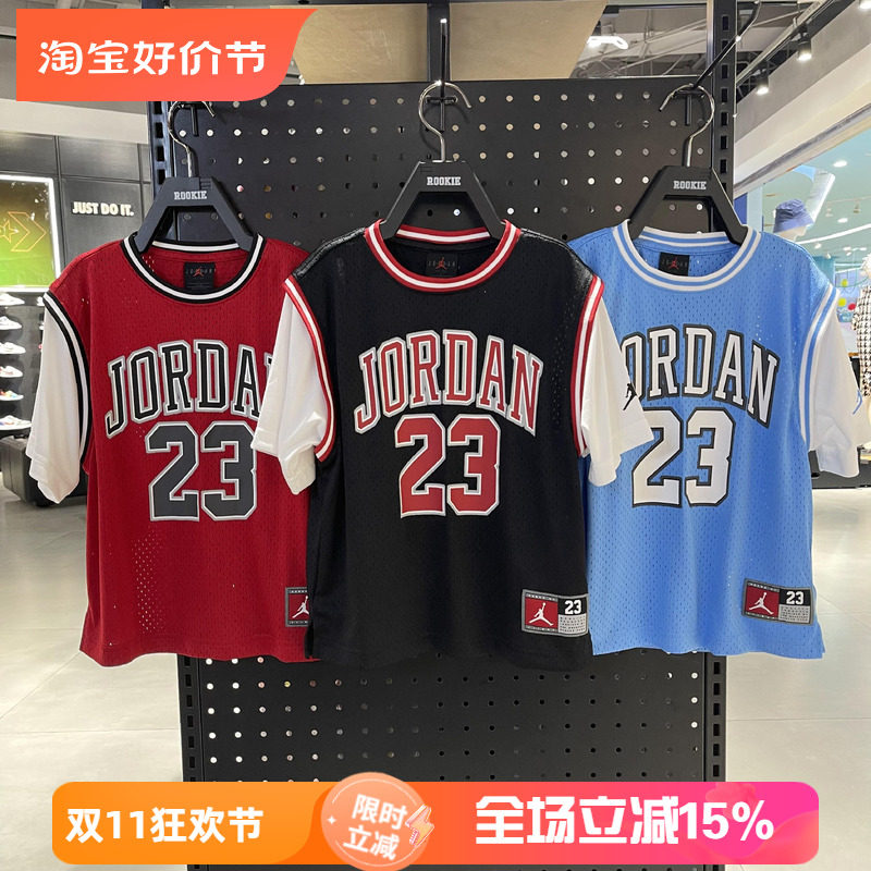 JORDANAJ飞人童短袖假两件T恤
