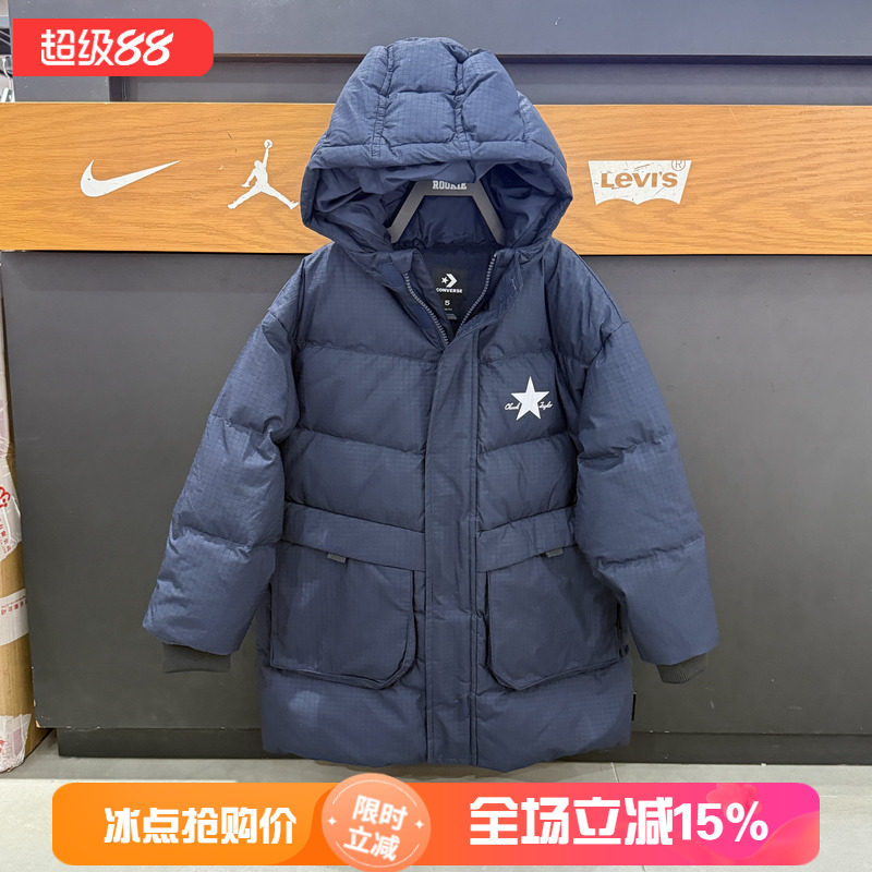 CONVERSE匡威26年冬宽松百搭儿童时尚保暖中长款羽绒服CV2642036