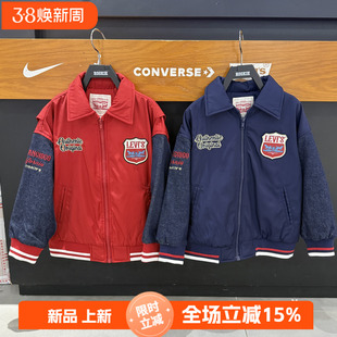 李维斯儿童衬衫领棉服26春款男童时尚拼色潮流夹棉外套 LV2612077