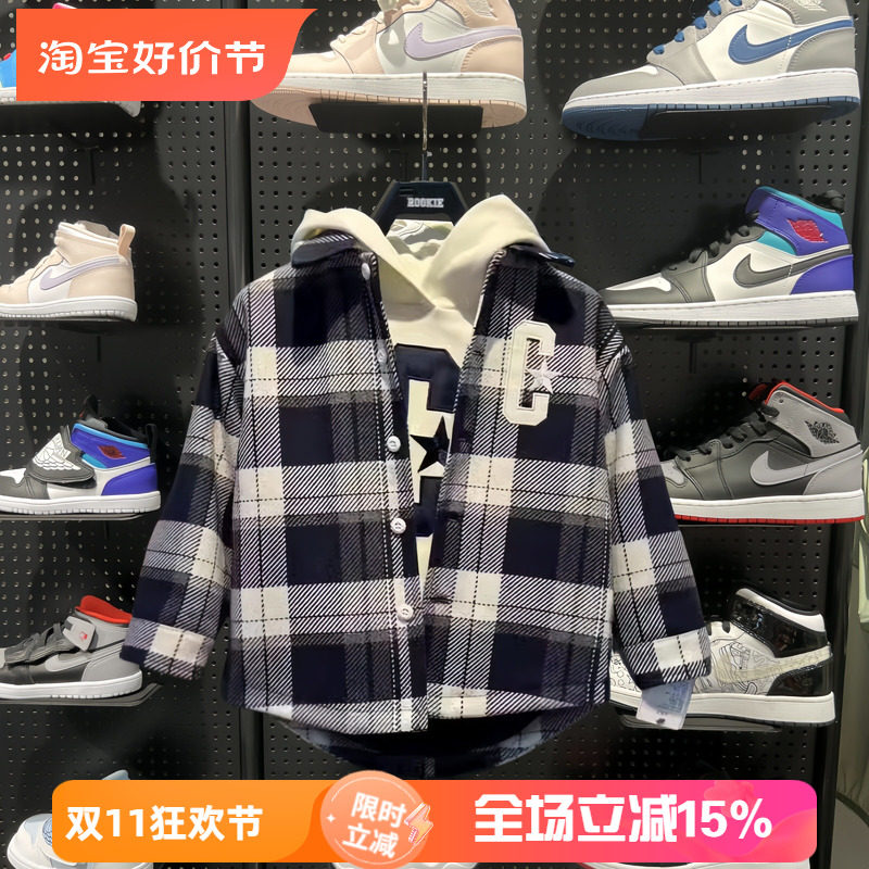 匡威童装儿童长袖开襟毛呢外套
