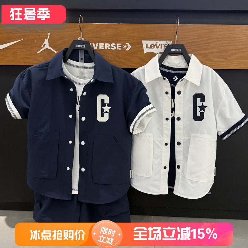 匡威复古翻领短袖字母棒球服